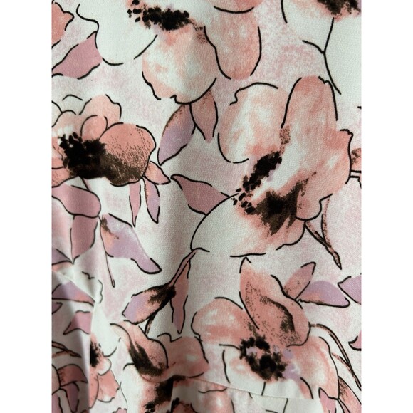 George Woman Skirt Sz 18W/20W Pink Floral Fairy Print Bloom Swing Stretch A Line - Picture 9 of 11